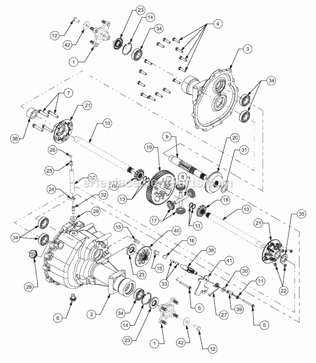 Hydro Transmission Diagram and Parts List for GT2523-54 13A-2A8K710 Cub Cadet Lawn Tractor